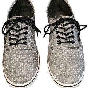 Vans Unisex Gray Polka Dot Sneakers with Black Accents